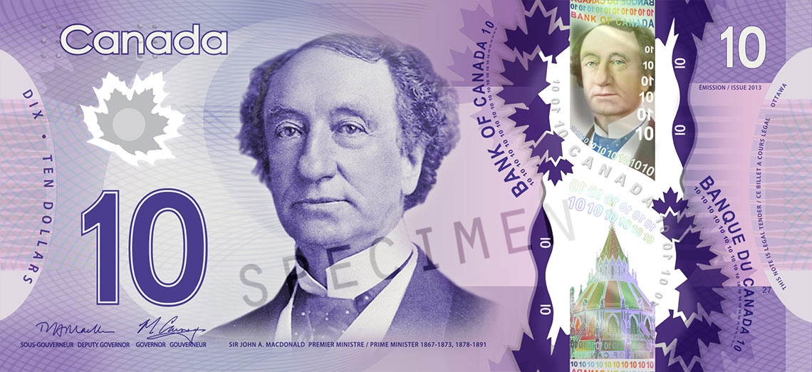 $10 polymer note - Bank of Canada