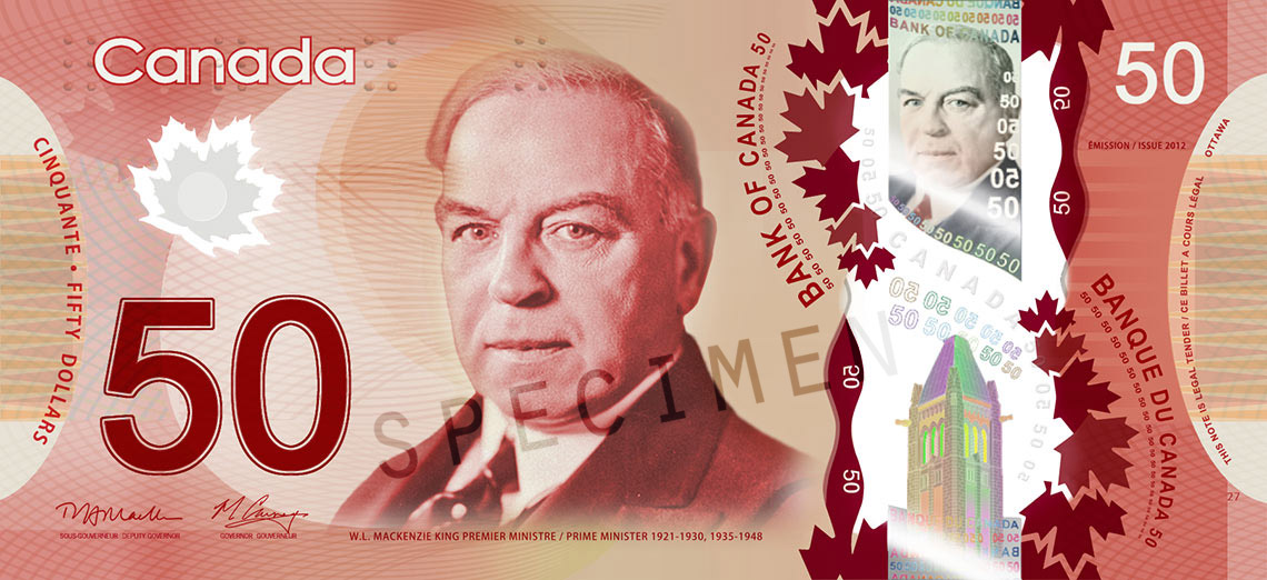 50 Polymer Note Bank Of Canada