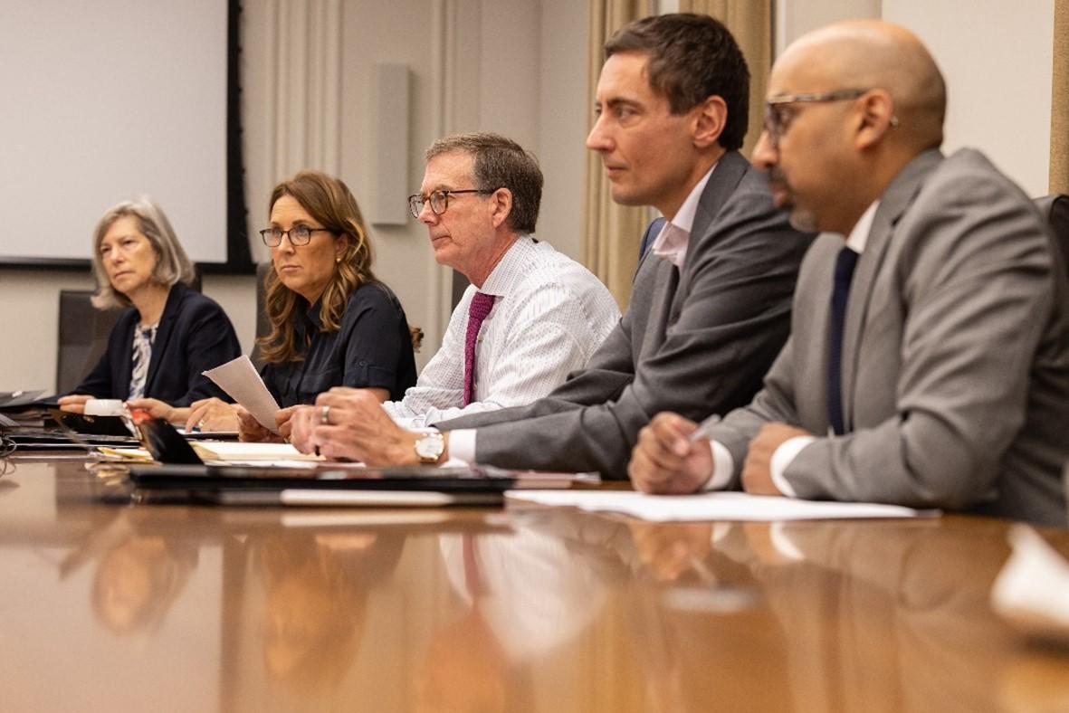 Governing Council members deliberate in the Rasminsky Room.