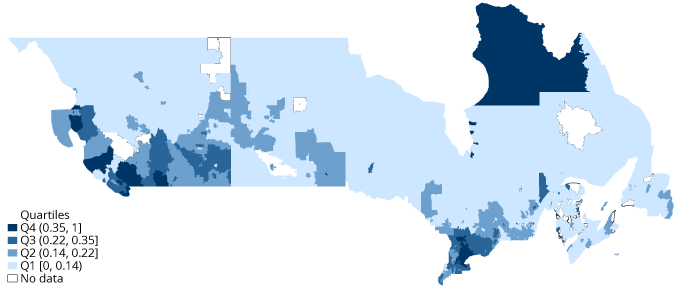 Figure 1: Disqualified share by geographical location - b. 2018 policy